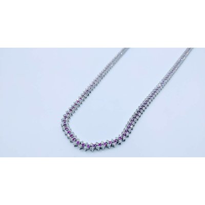 Necklace Tennis Ruby Diamond 18K 16.5" 418110026 Necklace Tennis Ruby Diamond 18K 16.5" 418110026