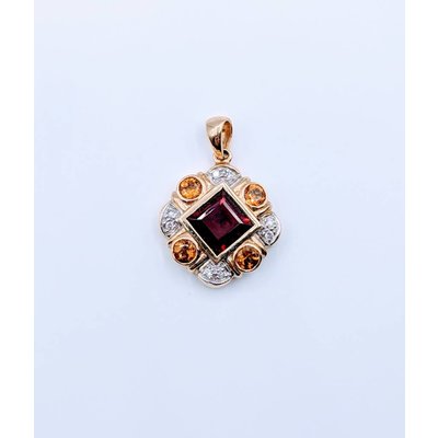 Pendant Garnet & Citrine 14ky 419010258 Pendant Garnet & Citrine 14ky 419010258
