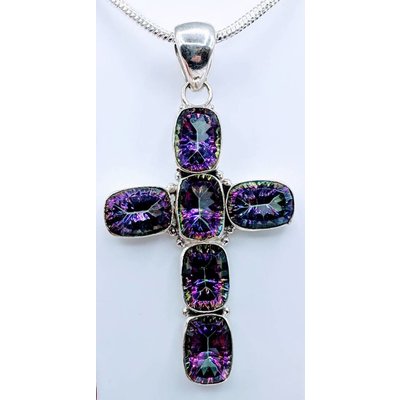 Pendant Cross Mystic Topaz SS 219020016 Pendant Cross Mystic Topaz SS 219020016