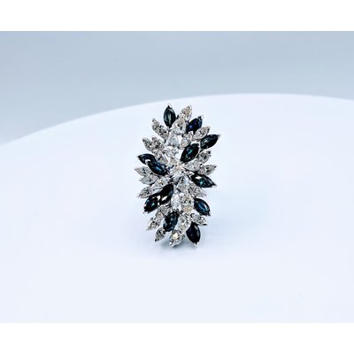 Ring Sapphire and Diamond 11ctw 14KW Sz8 219030002 Ring Sapphire and Diamond 11ctw 14KW Sz8 219030002