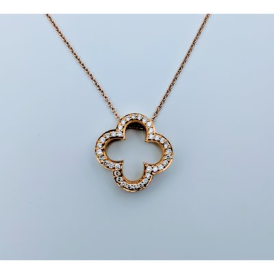 Pendant Clover Dia .25ctw 18kt w/16" Chain 14k 219030034 Pendant Clover Dia .25ctw 18kt w/16" Chain 14k 219030034