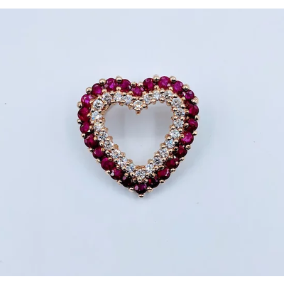 Pendant Ruby and Diamond Heart 14k 219040027 Pendant Ruby and Diamond Heart 14k 219040027