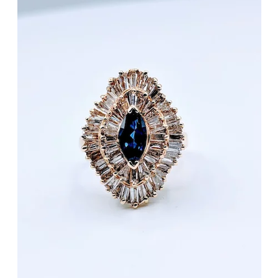 Ring Sapphire and Diamond Ballerina 14k Size 5.5 219040015 Ring Sapphire and Diamond Ballerina 14k Size 5.5 219040015
