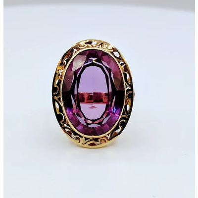 Ring Antique Cr. Purple Sapphire 14k Size 9 219040014 Ring Antique Cr. Purple Sapphire 14k Size 9 219040014