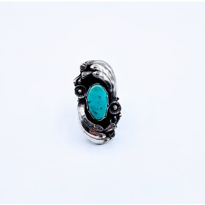 Ring Native American Turquoise SS Sz7 219050045 Ring Native American Turquoise SS Sz7 219050045