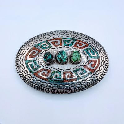 Belt Buckle Juan Singer Turquoise/Coral SS 219050053 Belt Buckle Juan Singer Turquoise/Coral SS 219050053