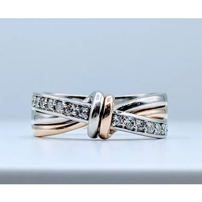 Ring Diamond Bow 14ktt Sz6.5 119050014 Ring Diamond Bow 14ktt Sz6.5 119050014
