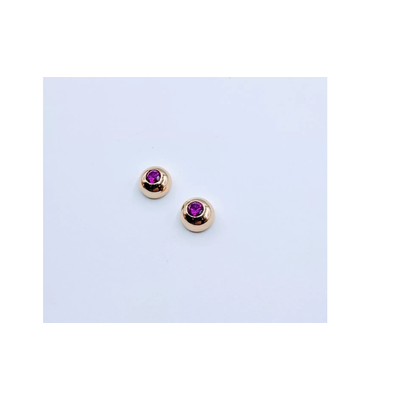 Earrings Ruby Dome Bezel 14ky .40ctw 219050005 Earrings Ruby Dome Bezel 14ky .40ctw 219050005