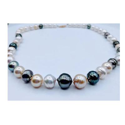 Necklace Multi-Colored Pearls 18" 14kw 219050076 Necklace Multi-Colored Pearls 18" 14kw 219050076