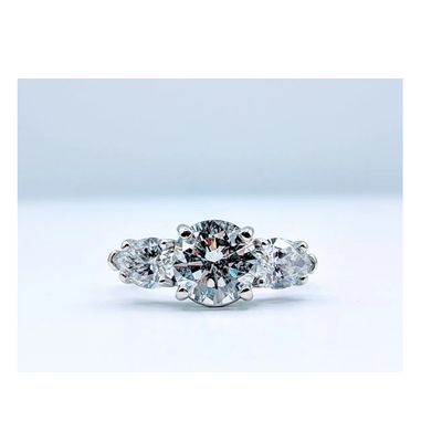 Ring 3-Stone Diamond 2.15ctr 3.68ctw 14k Size 5.5 219040020 Ring 3-Stone Diamond 2.15ctr 3.68ctw 14k Size 5.5 219040020