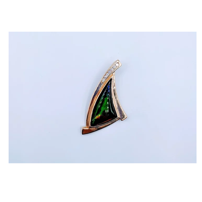 Pendant Ammolite & Dia Korite 14ky 219050097 Pendant Ammolite & Dia Korite 14ky 219050097