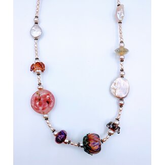 Necklace Blown Glass Gemstone  218100016