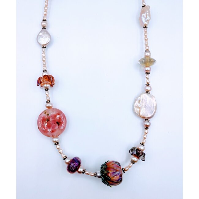 Necklace Blown Glass Gemstone  218100016
