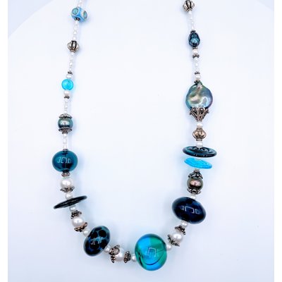 Necklace Blown Glass Gemstone 218100009 Necklace Blown Glass Gemstone 218100009