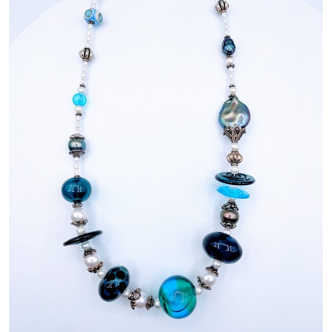 Necklace Blown Glass Gemstone  218100009