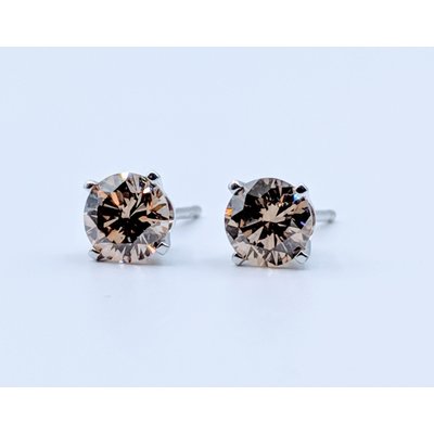 Earrings 1.00ctw Champagne Diamond Studs 219060126 Earrings 1.00ctw Champagne Diamond Studs 219060126