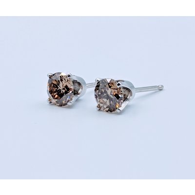 Earrings 1.00ctw Champagne Diamond Studs 219060125 Earrings 1.00ctw Champagne Diamond Studs 219060125