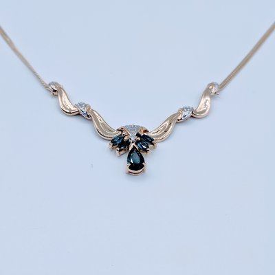Necklace Sapp/Diamond 14ky 17" 219060157 Necklace Sapp/Diamond 14ky 17" 219060157