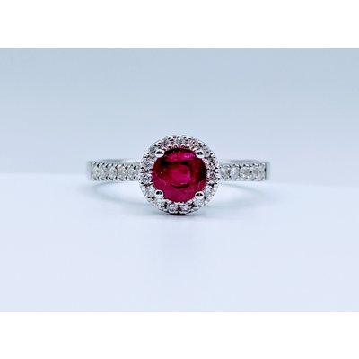 Ring 14KW .33 DI .79 CT RUBY Ring 14KW .33 DI .79 CT RUBY
