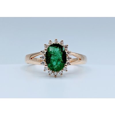 Ring 14K. .15 DI .96 CT EMERALD Ring 14K. .15 DI .96 CT EMERALD