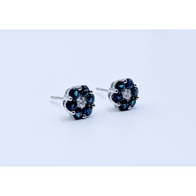 Earrings 14KW .18 DI .93 CT SAPPHIRE Earrings 14KW .18 DI .93 CT SAPPHIRE