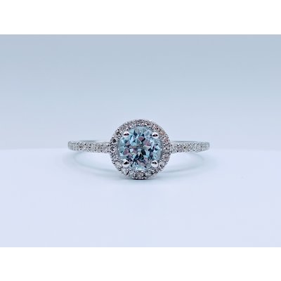 Ring 14KW .18 DIA .49 CT AQUA Ring 14KW .18 DIA .49 CT AQUA