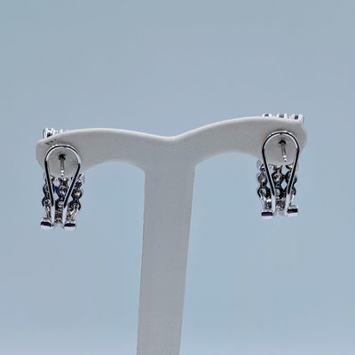 Earrings Diamond 3-Row Bezel Set 14kw 219070028 Earrings Diamond 3-Row Bezel Set 14kw 219070028