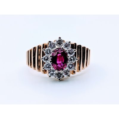 Ring Ruby Dia Halo 14ky Sz6 119070052 Ring Ruby Dia Halo 14ky Sz6 119070052