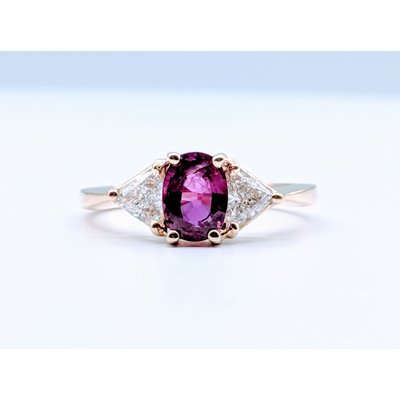 Ring Ruby Trillion Diamond 14ky Sz7 419070452 Ring Ruby Trillion Diamond 14ky Sz7 419070452