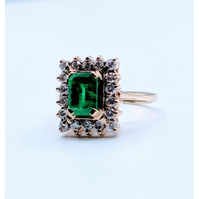 Ring 1.08ct Emerald .33ctw Dia 14ky Sz4 119080019 Ring 1.08ct Emerald .33ctw Dia 14ky Sz4 119080019