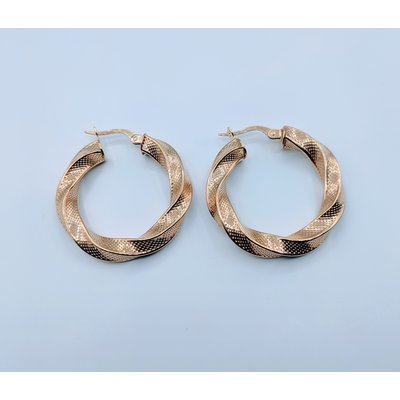 Earrings Textured Hoop 14ky 419070407 Earrings Textured Hoop 14ky 419070407
