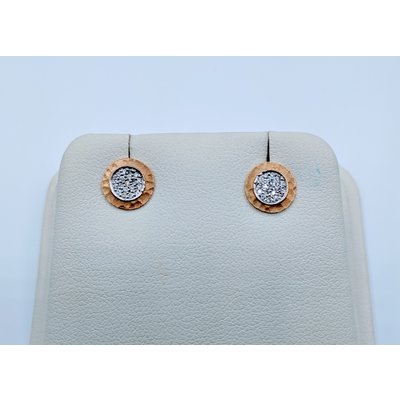 Earrings I.Reiss Stud Hammered Dia .15ctw 14ky 219080086 Earrings I.Reiss Stud Hammered Dia .15ctw 14ky 219080086