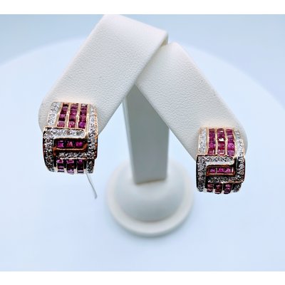 Earrings Ruby & Diamond 14ky 219060012 Earrings Ruby & Diamond 14ky 219060012