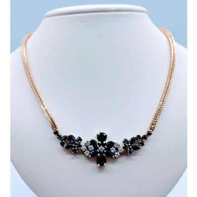 Necklace Sapphire & Diamond 14ky 17" 219060003 Necklace Sapphire & Diamond 14ky 17" 219060003