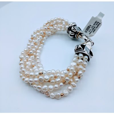 Bracelet Lagos Multi-Strand Pearl 18k/SS 8.5" 219050091 Bracelet Lagos Multi-Strand Pearl 18k/SS 8.5" 219050091