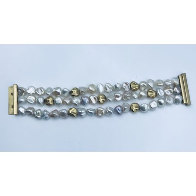 Bracelet Pearl Nugget 18ky 7" 219090038 Bracelet Pearl Nugget 18ky 7" 219090038