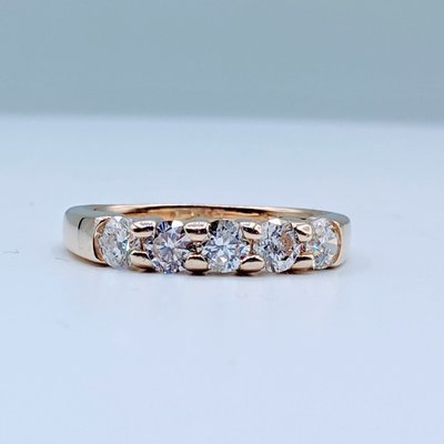 Ring Diamond 5-Stone 1.0ctw 14ky Sz8 11910007 Ring Diamond 5-Stone 1.0ctw 14ky Sz8 11910007