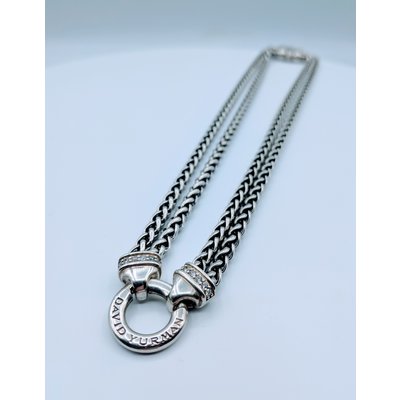 Necklace David Yurman Sterling Silver & Diamond Choker 119100022 Necklace David Yurman Sterling Silver & Diamond Choker 119100022