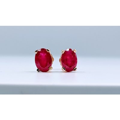 Earring 2.00ctw Ruby 14ky 119090033 Earring 2.00ctw Ruby 14ky 119090033