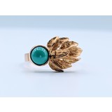  Ring Turquoise Leaf 18ky Sz7.75 219100047