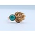 Ring Turquoise Leaf 18ky Sz7.75 219100047