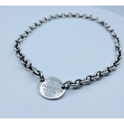 Necklace Tiffany & Co. Sterling Silver 925 Oval Choker 119100047 Necklace Tiffany & Co. Sterling Silver 925 Oval Choker 119100047