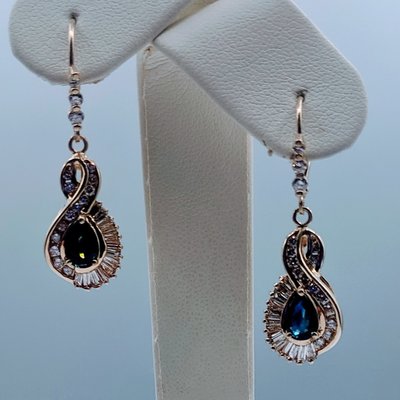 Earrings Sapphire & Diamond 14ky 118110559 Earrings Sapphire & Diamond 14ky 118110559