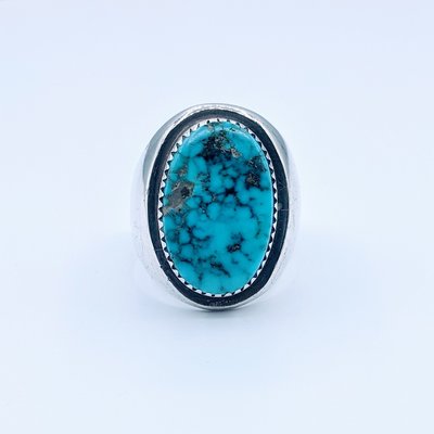 Ring Native American Turquoise SS Sz10 219100085 Ring Native American Turquoise SS Sz10 219100085
