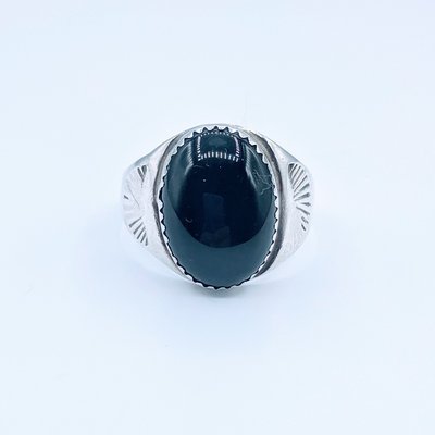 Ring Native American Onyx SS Sz11.5 219100086 Ring Native American Onyx SS Sz11.5 219100086