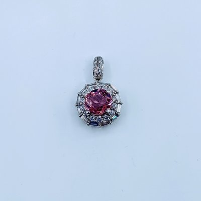 Pendant Pink Tourmaline & Diamond .25ctw 14kw 219110022 Pendant Pink Tourmaline & Diamond .25ctw 14kw 219110022