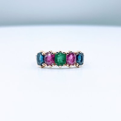 Ring Sapphire, Ruby & Diamond 14ky Sz6.5 219110005 Ring Sapphire, Ruby & Diamond 14ky Sz6.5 219110005