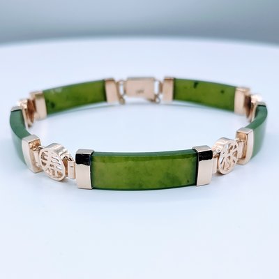 Bracelet Jade 14ky 7.5" 219110009 Bracelet Jade 14ky 7.5" 219110009