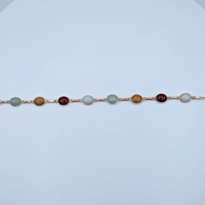 Bracelet Multi Colored Jade 14ky 7.5" 219110013 Bracelet Multi Colored Jade 14ky 7.5" 219110013