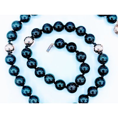 Necklace 10mm Black Opals 14ky 20" Necklace 10mm Black Opals 14ky 20"
